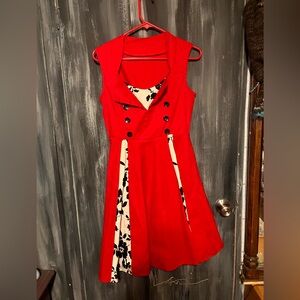 KILLREAL Women's Retro Vintage Style Cocktail Party Swing Dress - small